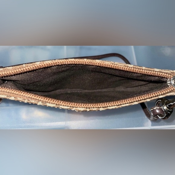 COACH SIGNATURE MINI C”s BROWN ID COIN CREDIT CARDS CASE POUCH WRISTLET RARE - Picture 3 of 9